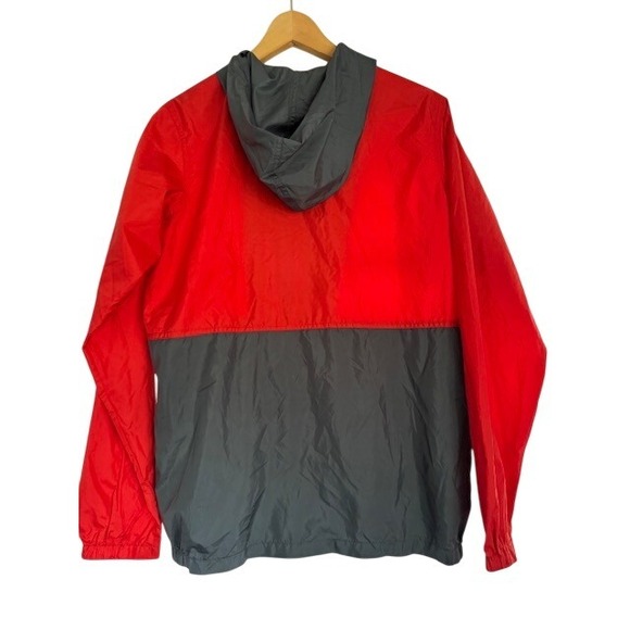 Columbia Colorblock Hooded Windbreaker Jacket Red Gray XL - Picture 5 of 13